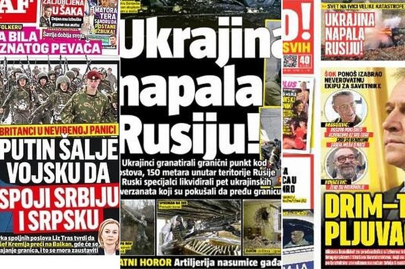 Dok cijeli svijet vidi jedno, srbijanski tabloidi ostaju vjerni megafon Rusije na Balkanu