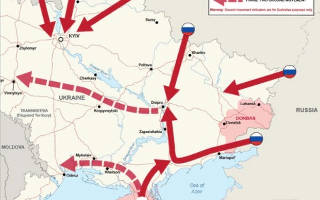 Velika Britanija objavila mapu potencijalnih pravaca ruskog napada na Ukrajinu