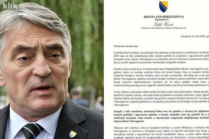 Komšić službeno zatražio kandidatski status za BiH u EU, evo šta je napisao u pismu