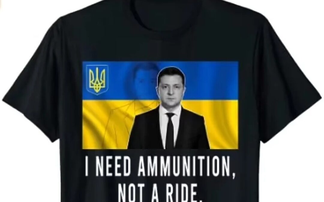 Na internetu se prodaju majice s likom Zelenskog i čuvenom izjavom “Trebam municiju, a ne prijevoz”