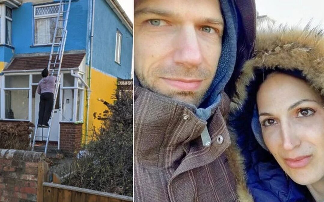 Par iz Engleske prefarbao kuću u boje ukrajinske zastave: Voljeli bi i više pomoći